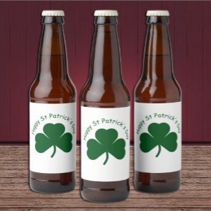 Happy St Patrick's Day Beer Bottle Label