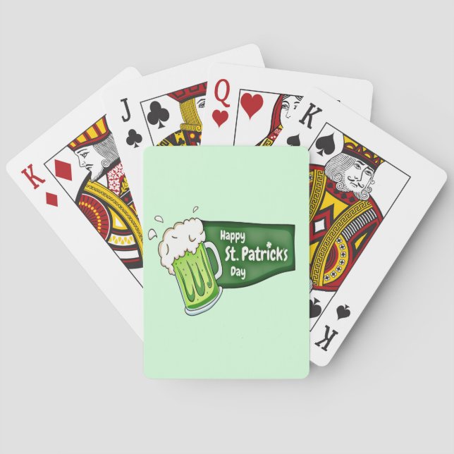Happy St. Patricks Day Beer Playing Cards (Back)