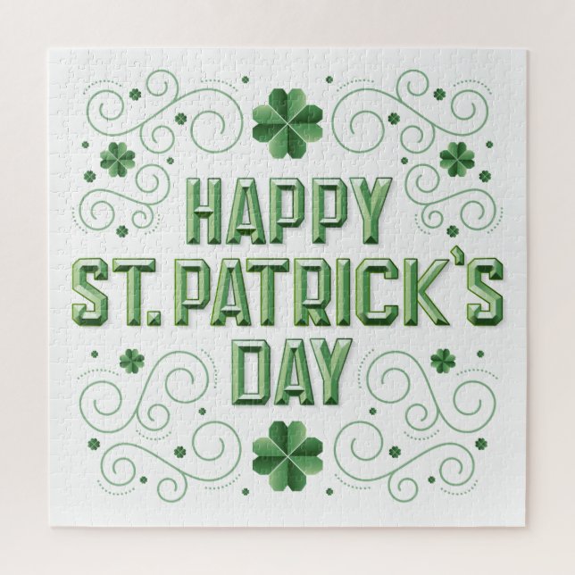 Happy St. Patrick's Day (Beveled) Puzzle 20x20 (Vertical)