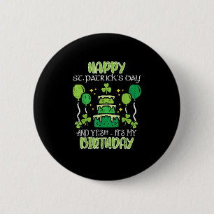 Happy St Patricks Day Birthday Bday Men Women Kids 2 Inch Round Button