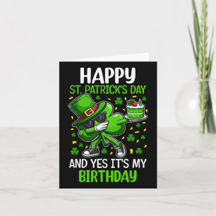 Happy St Patricks Day Birthday Shamrock Dab Bday P Card