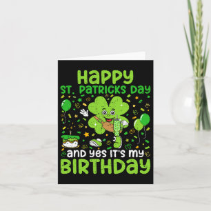 Happy St Patricks Day Birthday Shamrock Dab Bday P Card