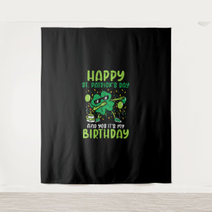 Happy St Patricks Day Birthday Shamrock Dab Bday P Tapestry