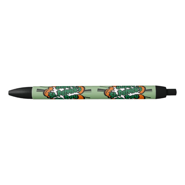 Happy St. Patrick's Day Black Ink Pen (Front)