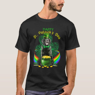 Happy St Patricks Day Black Lab Leprechaun Hat Sha T-Shirt