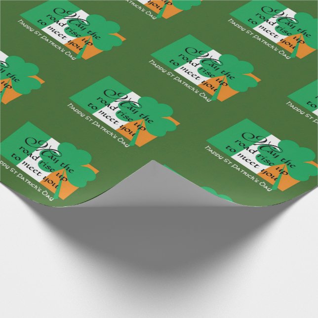 HAPPY ST PATRICK'S DAY Blessing Shamrock Wrapping Paper (Corner)