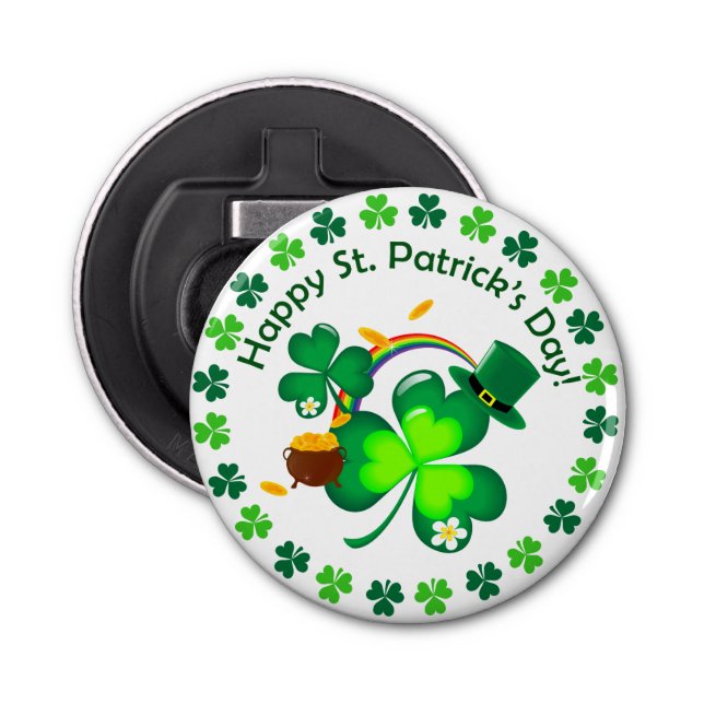 Happy St. Patrick's Day Bottle Opener (Front)