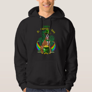 Happy St Patricks Day Boxer Dog Leprechaun Hat Sha Hoodie