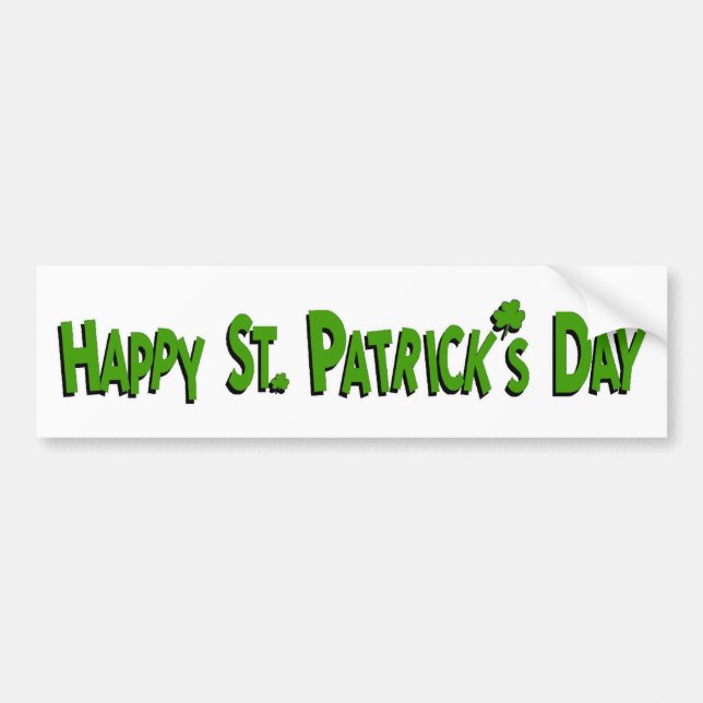 Happy St. Patrick's Day Bumper Sticker (Front)