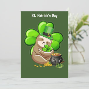 Happy St. Patrick's Day Carte d'accueil à plat Slo