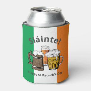 HAPPY ST PATRICK'S DAY Cartoon Beers Sláinte! Can Cooler