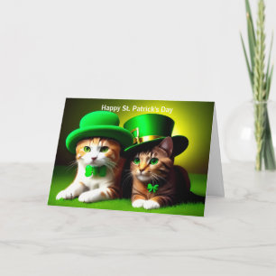 Happy St. Patrick's day cats Holiday Card