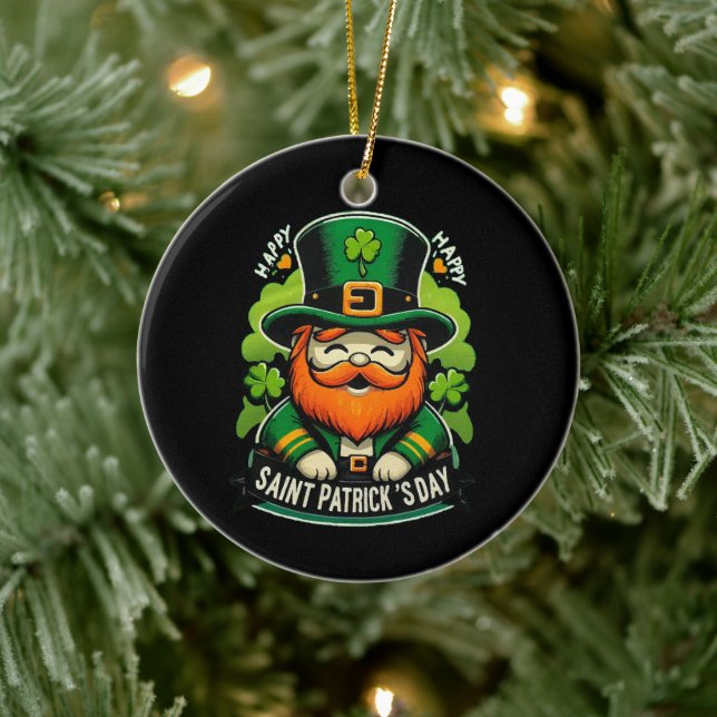 Happy St Patricks Day Ceramic Ornament (Tree)