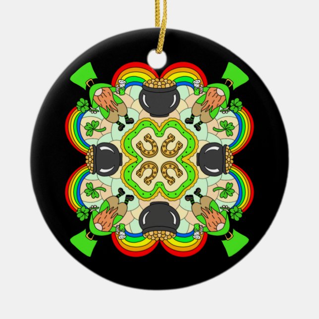 Happy St Patrick's Day  Ceramic Ornament (Front)
