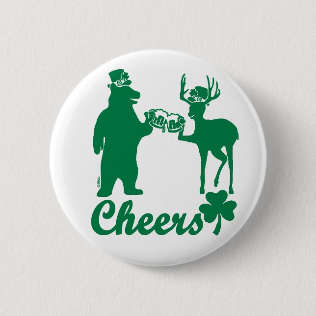 Happy St Patricks Day Cheers! 2 Inch Round Button (Front)
