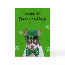 Happy St. Patrick's Day  Chihuahua greeting card