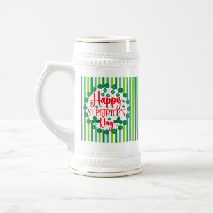 Happy St. Patrick's Day Circle Design-63502 Beer Stein