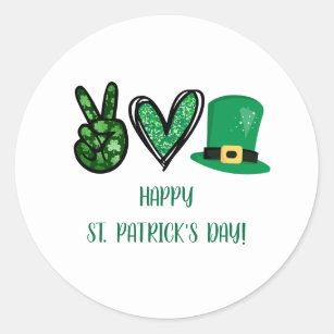 Happy St Patrick's Day Classic Round Sticker