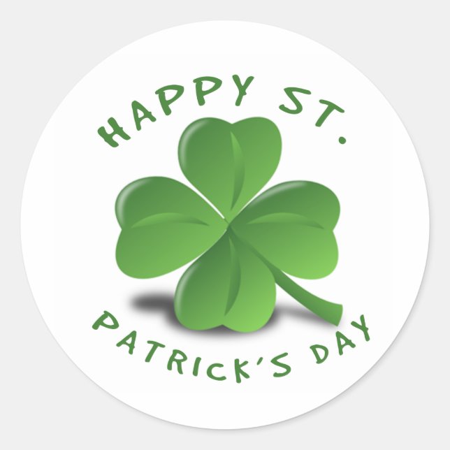 Happy St. Patrick's Day Classic Round Sticker (Front)