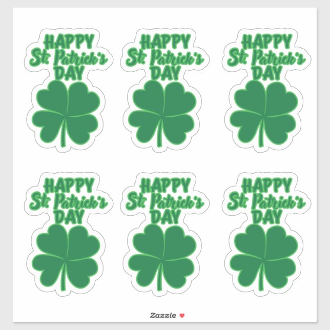 Happy St. Patrick's Day Clover Leaf  (Sheet)