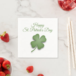 Happy St Patrick's Day Clover Napkin