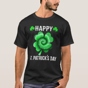 Happy St Patricks Day Clover Tie Dye Shamrock Iris T-Shirt