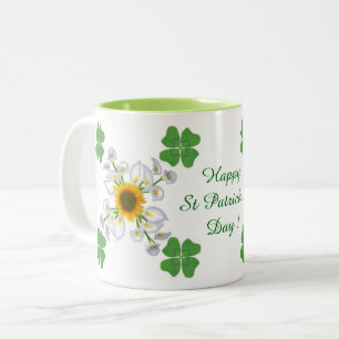 Happy St. Patrick's Day ! Clover with Calla Two-Tone Coffee Mug