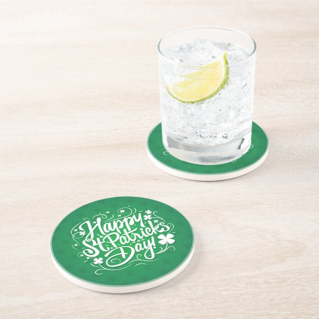 Happy St. Patrick's Day Coaster (Side)
