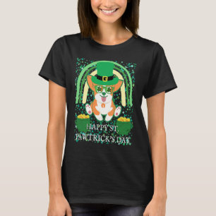 Happy st patrick's day corgis dog with c shamrocks T-Shirt