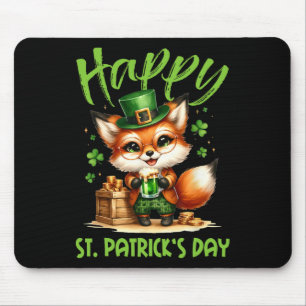 Happy St Patricks Day Costume Outfit Fox Irish Bee Mouse Pad