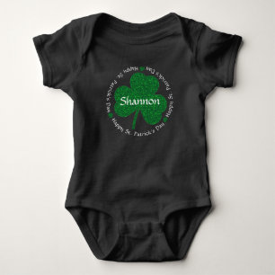 Happy St. Patrick's Day Custom Name Baby Bodysuit