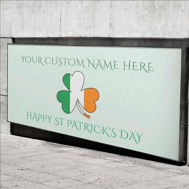 Happy St Patrick's Day Custom Name Shamrock Banner (Creator Uploaded)