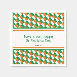 Happy St Patricks Day Custom Patriotic Irish Flag Napkin