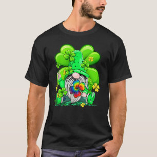 Happy St Patrick's Day Cute Gnome Tie Dye Shamrock T-Shirt