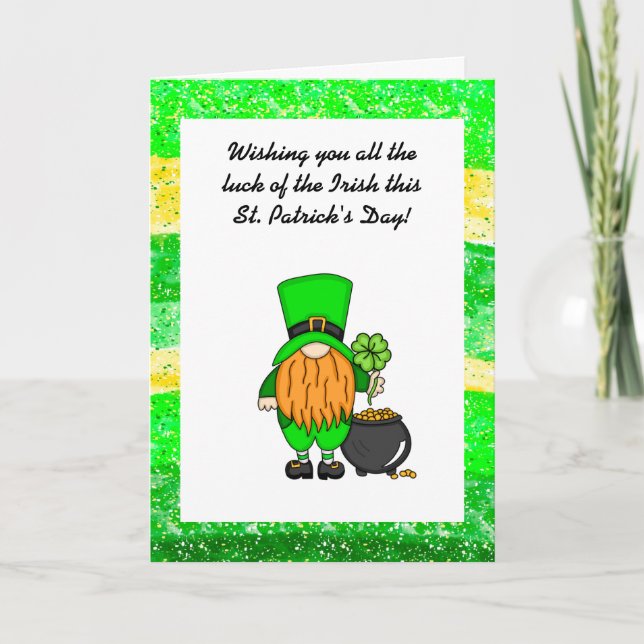 Happy St Patrick's Day | Cute Leprechaun Card (Front)