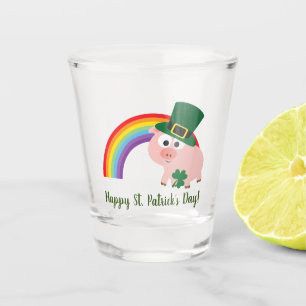 Happy St. Patrick's Day Cute Leprechaun Shot Glass