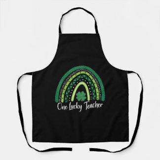 Happy St Patricks Day Cute One Lucky Teacher Rain Apron