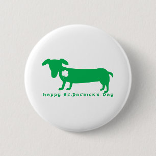 Happy St. Patrick's Day Dachshund 2 Inch Round Button