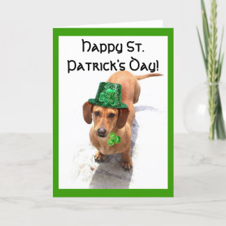 Happy St. Patrick's Day  Dachshund greeting card