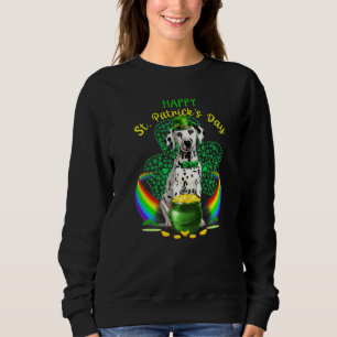 Happy St Patricks Day Dalmatian Leprechaun Hat Sha Sweatshirt