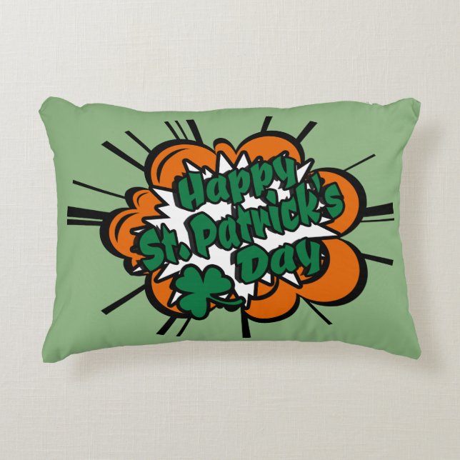 Happy St. Patrick's Day Decorative Pillow (Front)