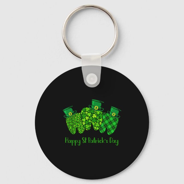 Happy St Patrick's Day Dental Istant Tooth Irish G Keychain (Front)
