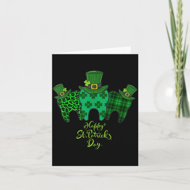 Happy St Patrick's Day Dental Istant Tooth Patrick Card (Front)