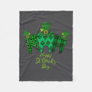 Happy St Patrick's Day Dental Istant Tooth Patrick Fleece Blanket