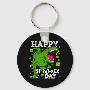 Happy St Patricks Day Dinosaur T-rex Boys Toddler  Keychain