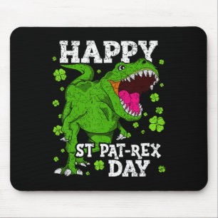Happy St Patricks Day Dinosaur T-rex Boys Toddler  Mouse Pad