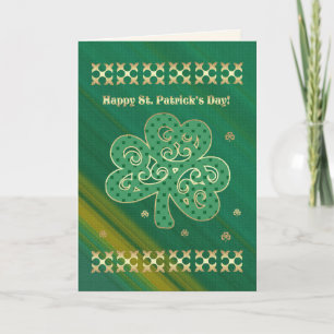 Happy St. Patrick's Day  Elegant Gold Shamrock Card