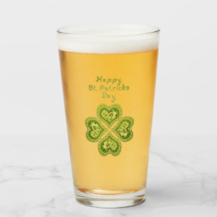 Happy St Patricks Day Fabric font 4 Heart Diamonds Glass