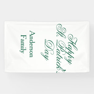 Happy St. Patrick's day family name green sminimal Banner