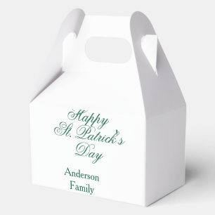Happy St. Patrick's day family name green sminimal Favor Box